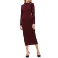 thumbnail image 1 of INSPIRE CHIC Vestido Lápiz Elegante para Mujeres con Solapa Cuello en V de Manga Larga 2025 Tendencia Vestidos de Trabajo hasta la Rodilla L Rojo Oscuro, 1 of 5