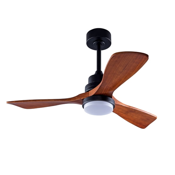 LiviNest 42 Inch Ceiling Fan with Light & Remote: Modern Farmhouse Wood Fan for Bedroom Living Room & Covered Patio - Solid Wood Blades Quiet DC Motor Adjustable LED Light