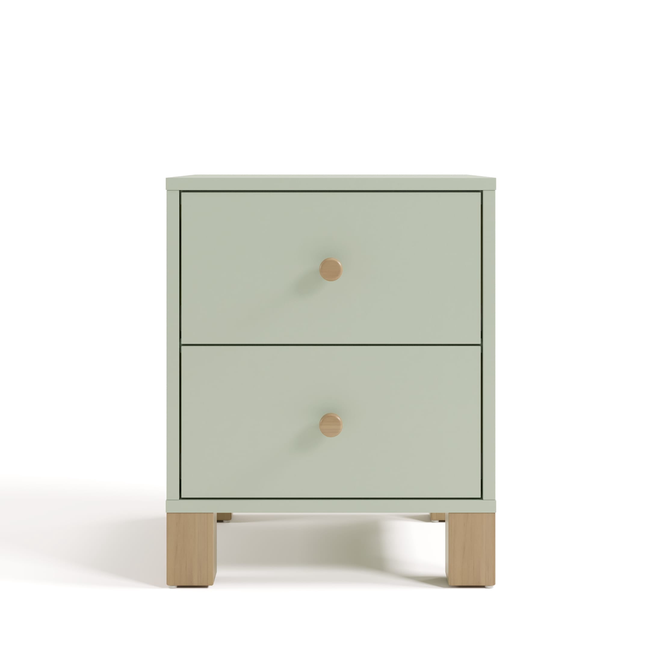 Storkcraft California 2 Drawer Nightstand, Sage and Driftwood