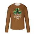 thumbnail image 4 of biudgviw Men's St.Patrick's Day Shirt Festival Print Soft Long Sleeve Graphic Tees Oversized Casual Crewneck Workout Top, 4 of 5