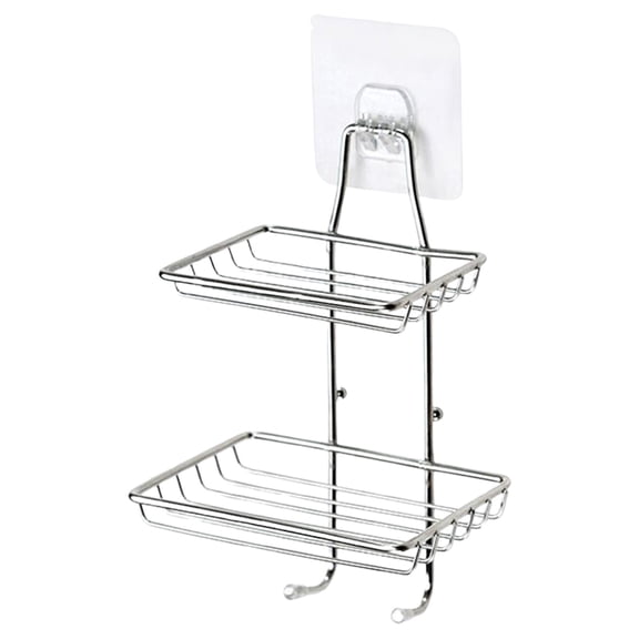 Bathroom Organizer, Ongmies Stainless Steel Soap Rack, Self-Adhesive Stainless Soap Holder for Bathroom Wall - Holds Bar Soap & Sponge