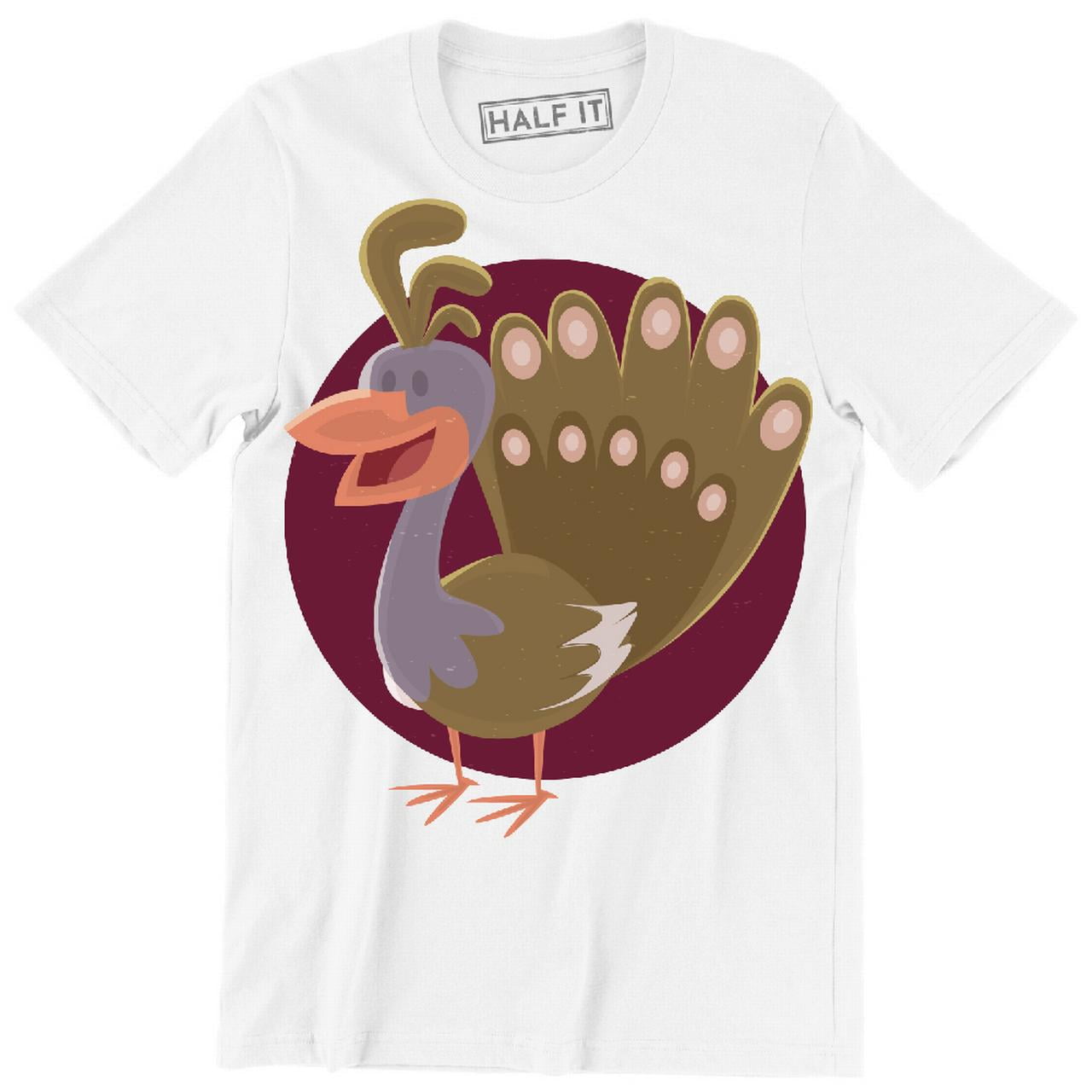 Happy Cartoon Styled Peacock Bird Funny Animal Pet Men's T-Shirt - Happy Cartoon Styled Peacock Bird Funny Animal Pet Men's T-Shirt -