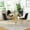 Gold+4 Gold-Black Chairs, variant on Modern Round Glass Dining Set for 4, Modern Irregular Stainless Steel Legs and Velvet Cushioned Chairs for Kitchens, Living Rooms, Small Bar