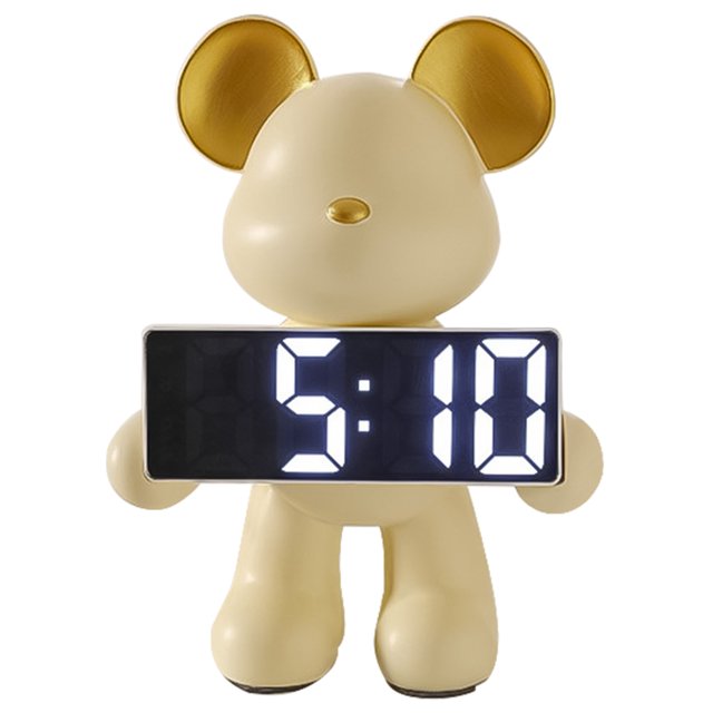 Bear Animal Modelo en Miniatura Figuras Reloj Oso Batería/complemento Use Artesanías Huellas para Sala Estar