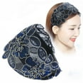 thumbnail image 6 of Korean Summer Flower Silk Broadside Non-slip Hair Accessories Head Hoop Headband Hair Bands CHAMPAGNE, 6 of 8