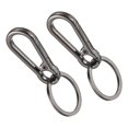 thumbnail image 1 of Uxcell Metal Keychains Keyring Hook Clip Key Rings, Zinc Alloy Key Chain Holder Organizer for Men & Women Home Car Keys Black, 1 of 7