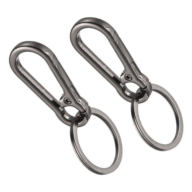 Uxcell Metal Keychains Keyring Hook Clip Key Rings, Zinc Alloy Key Chain Holder Organizer for Men & Women Home Car Keys Black
