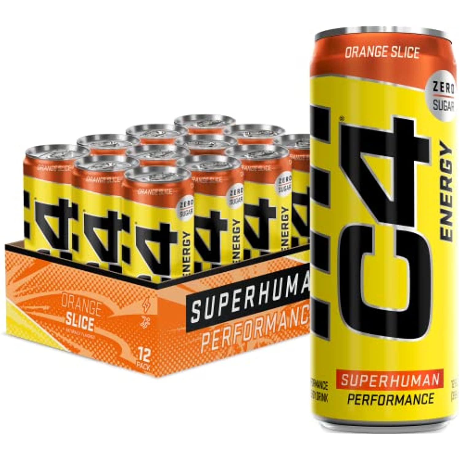 C4 Original Sugar Free Energy Drink Orange Slice Pre Workout