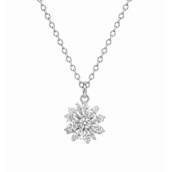 REGVO - Small Flower Cluster Pendant Necklace for Women – Elegant Floral Charm Jewelry Stylish Fashion Necklace