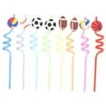 thumbnail image 4 of GOOHOCHY 8Pcs Party Drinking Straws Daily Use Beverage Straws Sports Themed Straws Party Supply, 4 of 8