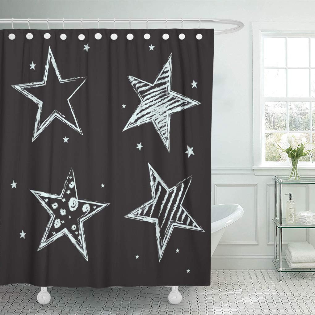 PKNMT Chalk of Stars on Chalkboard Drawn Sketch Scribble Blackboard ...