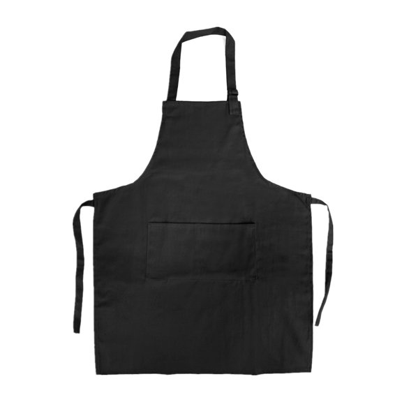 Opromo 2-Pack Cotton Canvas Adjustable Chef Kitchen Aprons-Black-L