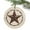 Off White, variant on Vintage Western Star Christmas Ceramic Ornament 2025,3" Round Xmas Tree Hanging Accessories with Gold Ribbon