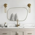 thumbnail image 2 of ANDY STAR Irregular Mirror Asymmetrical 24x36” Brushed Gold Framed, Modern Aesthetic Wall Mirror for Bathroom, Living Room, Entryway with 1” Deep Set Stainless Steel Frame, 2 of 9
