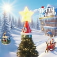 thumbnail image 7 of Luminous Rotating Christmas Tree Topper Festive Holiday Decorations with Flying Santa Sleigh Design for Winter Party Celebrations, 7 of 7