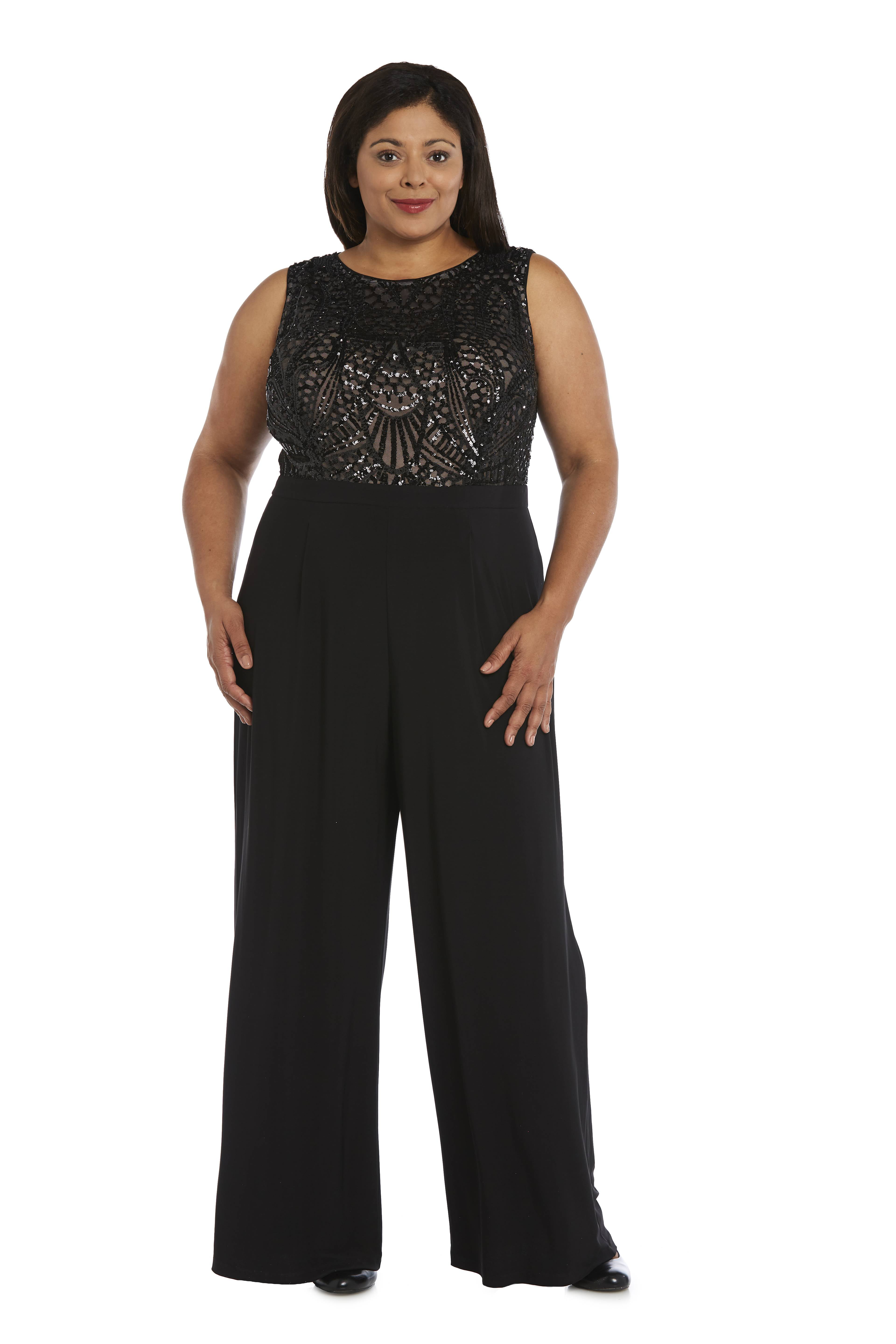 Women's Plus Size 1 Piece Embellished Sequined Jumpsuit - Walmart.com