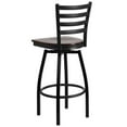thumbnail image 4 of Home Square Metal Restaurant Bar Stool in Black and Walnut Finish - Set of 2, 4 of 5