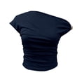 thumbnail image 5 of FUYUDY Women Tshirts Slim Fit Ribbed Short Sleeve T-Shirt Soft Basic Stretch Casual Tee Tops For Everyday Comfort Leisure Female Solid Color Dailywear, 5 of 6