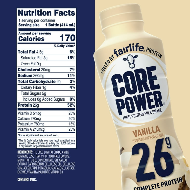 fairlife Core Power Lactose Free Vanilla Protein Shake, 26g 