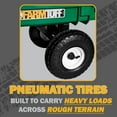 thumbnail image 4 of FARM-TUFF Durable Plastic Deck Garden Wagon Utility Cart with Four Pneumatic Tires, Green, 20" x 38", 4 of 6