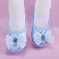 thumbnail image 2 of Miqool Kids 2-12 Satin Ballet Dance Shoes Rhinestone Bow Soft Sole Slip-On Elastic Strap Stage Shoes Flats for Performance Gymnastics Yoga, 2 of 9
