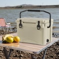 thumbnail image 2 of 25QT Portable Hard Cooler Ice Chest with Aluminum Handle and Built-in Cup Holders for Camping and Fishing, 2 of 9