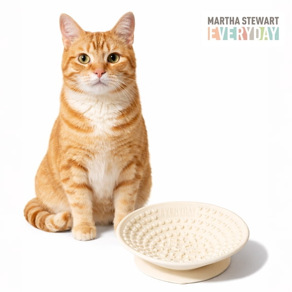 Martha Stewart Occupy Lick Bowl Cream Pet Feeder for Dogs