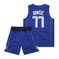 thumbnail image 2 of Lone Ranger Team 77 Donchic Embroidered Jersey Blue White Basketball Jersey Vest Sports Suit for Men, 2 of 5