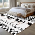thumbnail image 4 of 5'x7' Area Rugs for Living Room Bedroom, Black Plaid Farmhouse Washable Rug Carpet Runner Indoor Outdoor, Watercolor Cute Country Cow Checkered Non Slip Floor Mats Area Rug for Kitchen, Nursery, 4 of 8