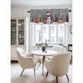 thumbnail image 2 of Christmas Valances for Windows, Scarf Snowman Deer Xmas Box Pine Trees Snowing Grey Light Filtering Window Treatment Valances, Rod Pocket Small Curtains for Kitchen/Bathroom, 54"x18", 2 of 9