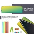thumbnail image 5 of Cauagu Teal To Yellow Gradient Print Leather Pencil Pen Case - Stationery Bag Portable Stationery Bag Big Capacity Pencil Pouch Cosmetic Organizer Bag for Men & Women, 5 of 7