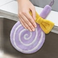 thumbnail image 3 of Soft Quick-Dry Hand Towel for Kitchen and Bathroom, Purple Absorbent Polyester Towel, Thickened Guest Hand Towel, 3 of 5