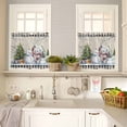 thumbnail image 4 of Winter Snowman Bear Kitchen Curtains and Valances Set, Christmas Tree Snowflakes Vintage Plaid Rod Pocket Window Valance Window Curtain Panels for Living Room Bedroom Laundry, 27.5x36in, 3 Pieces, 4 of 7