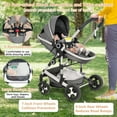 thumbnail image 3 of LINLUX 3 in 1 Convertible Baby Stroller, Infant Stroller with Big Wheel, Kids Pushchair Dark Grey, 3 of 7