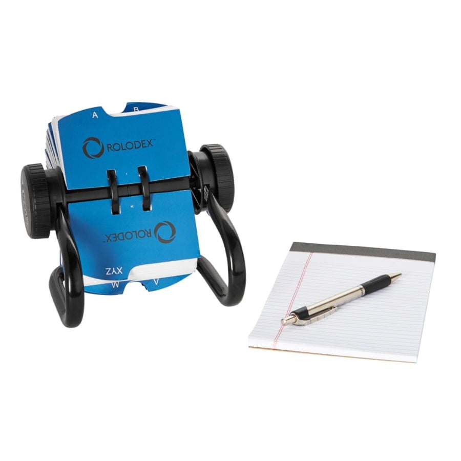 Rolodex Open Rotary Card Organizer with 500 2-1/4 x 4 Inch Cards and 24 A-Z Guides, Black