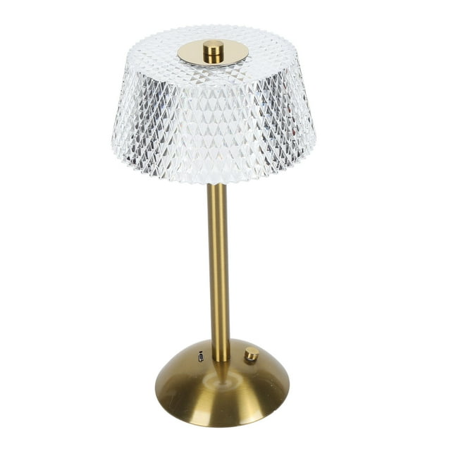 Lámpara De Mesa De Cristal Inalámbrica, Lámpara De Escritorio Táctil Recargable, 3 Colores Cambiantes, Decorativa, Exquisita, Moderna Para Mesa De Comedor