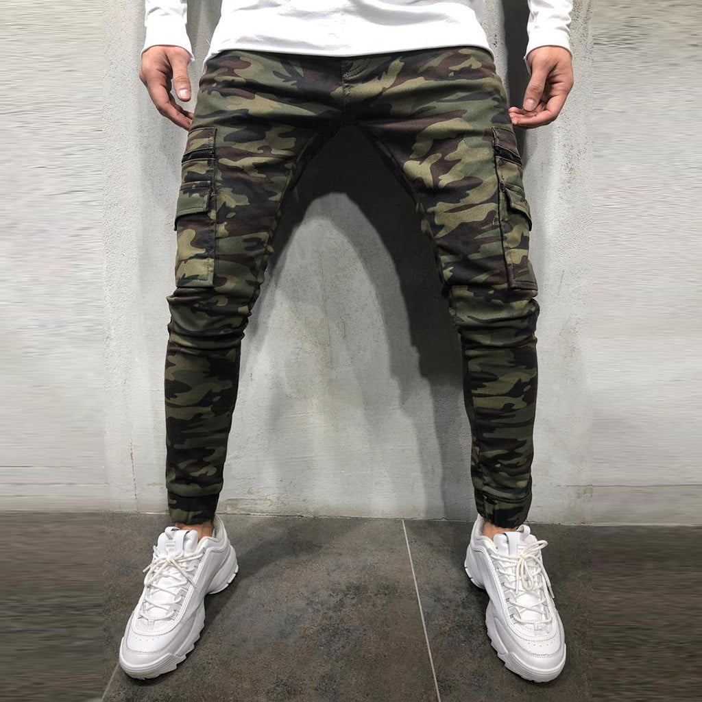 New Men Fashion Camo Overall Skinny Pants Military Outdoor Hip-hop Punk  Trousers | eBay
