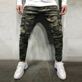 thumbnail image 5 of Ketyyh-chn99 Ripped Jeans Men Comfort Flex Waistband Pants Men's Slim Fit Stretch Jeans Ripped Skinny Jeans for Men Camouflage,S, 5 of 5