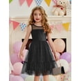 thumbnail image 3 of Arshiner Toddler Girl Dresses Formal Special Occasion Glitter Funeral Graduation Tulle Sparkle Sundress, 3 of 7