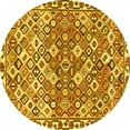 thumbnail image 1 of Ahgly Company Machine Washable Indoor Round Persian Yellow Traditional Area Rugs, 8' Round, 1 of 4