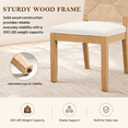 thumbnail image 4 of Dining Chairs Set of 2, Farmhouse Rope Rattan Kitchen Chairs with Rope Woven Back, LEGAHOME Upholstered Beige Dining Room Chairs, Wood Side Chair for Kitchen Dining Room, 4 of 9