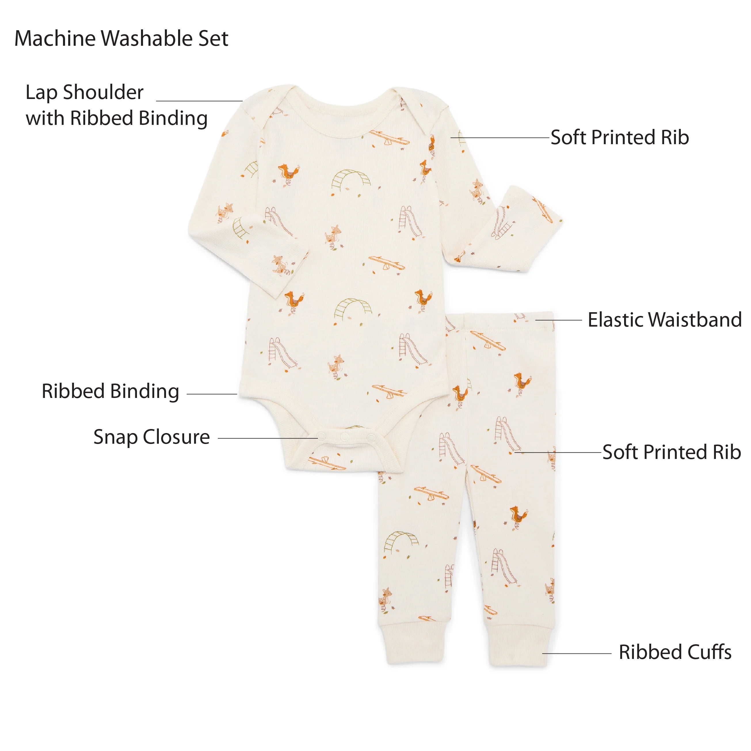 Bliss by Garanimals Baby Boys or Girls Ribbed Cotton Bodysuit and Leggings Set, 2-Piece, Sizes 0-12 Months