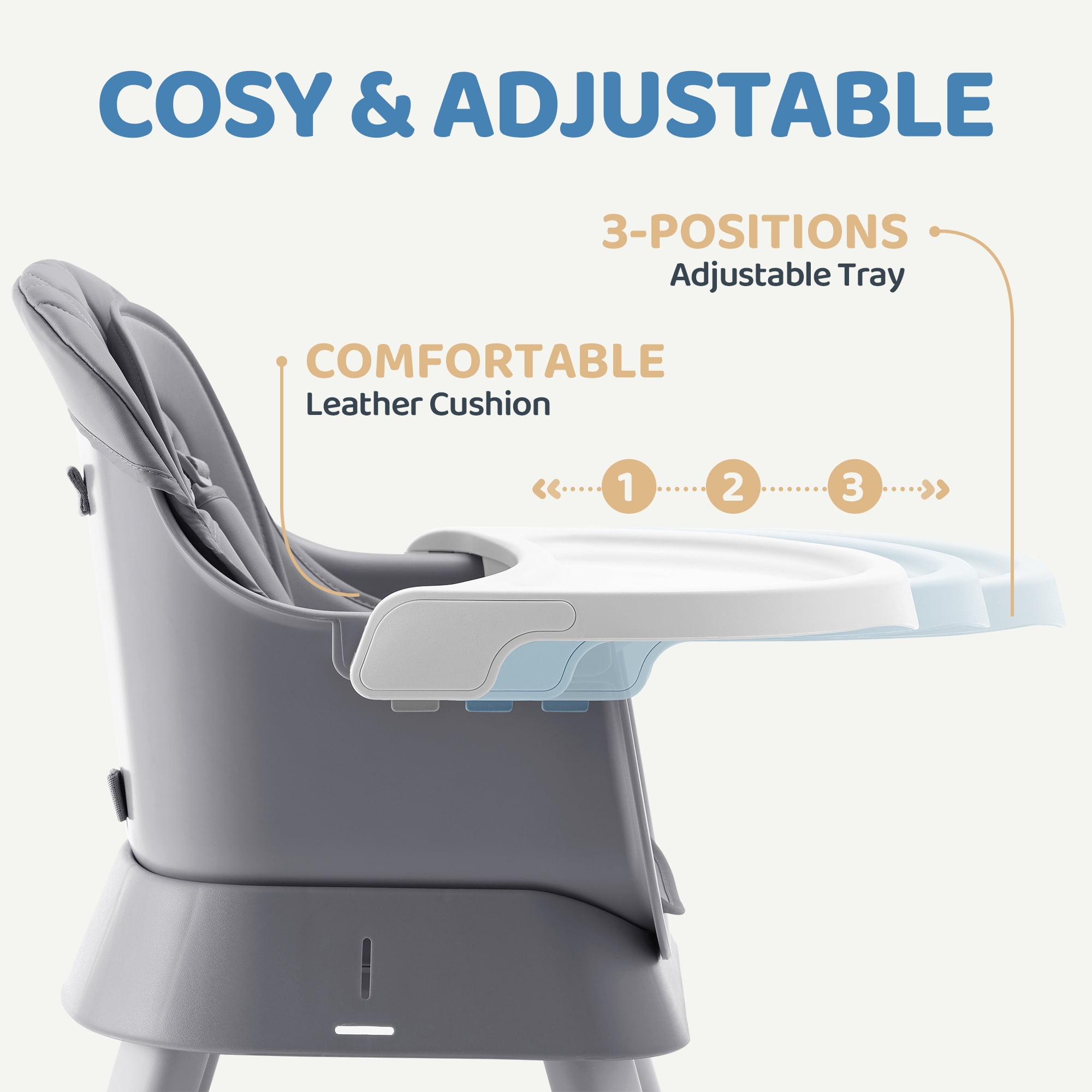 HARPPA 6-in-1 Convertible High Chair - Baby Feeding Chair To Toddler Table