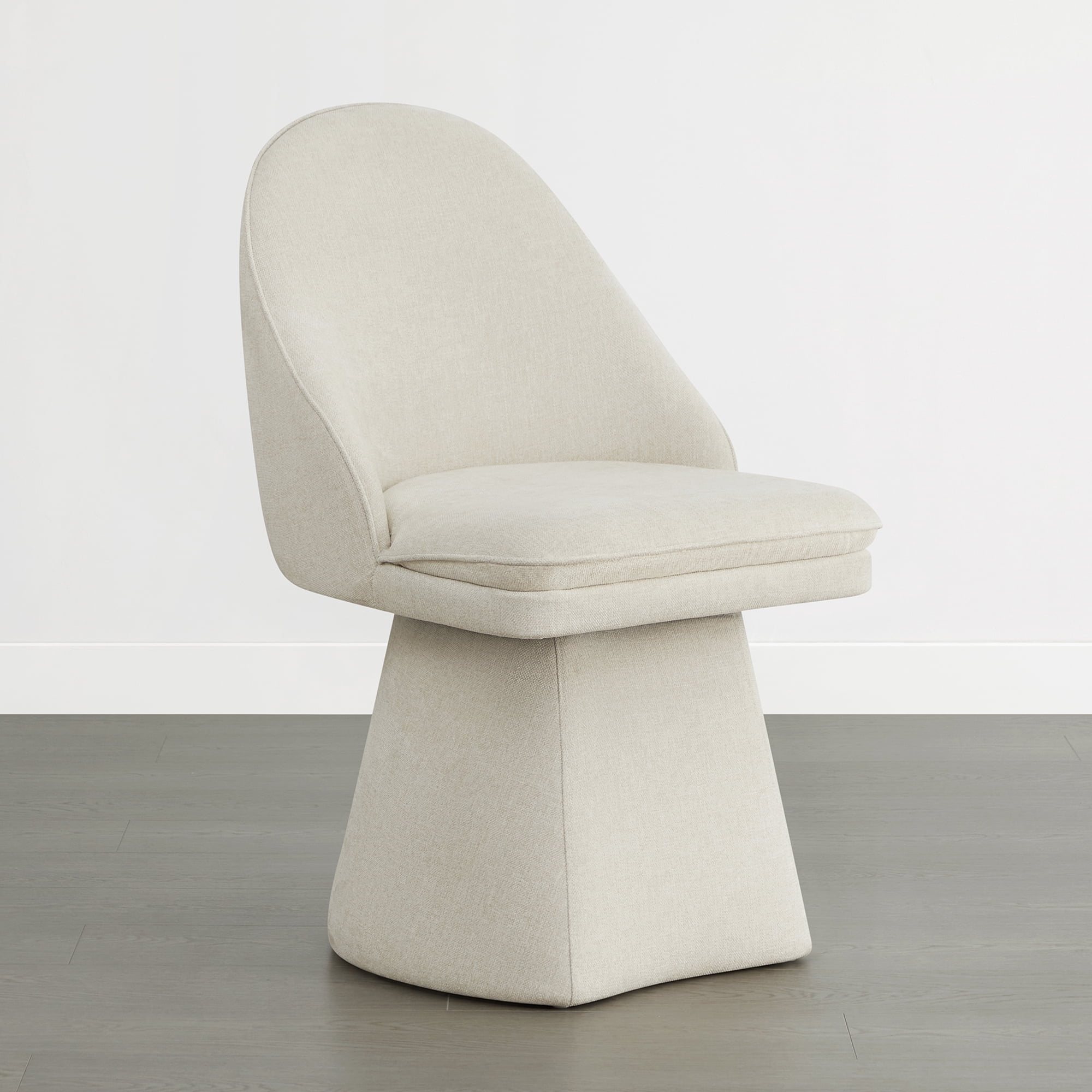 Spruce & Spring Modern 360° Swivel Upholstered Dining Chair with High Back, Single, Linen