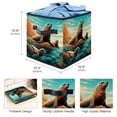 thumbnail image 3 of Sea Lion Collapsible Cube Organizer Storage Bin with Handle, 10.8"x10.5"x10.6", Large Capacity for Clothes Storage, 3 of 6