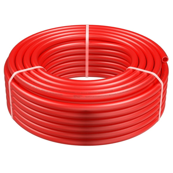 KFFKFF PEX Tubing, 3/4 Inch Diameter, 100 Feet Long, PEX-B Pipe for Drinking Water, Suitable for Hot/Cold Water Supply, Easily Repaired, Ideal for Plumbing Uses, Includes Cutter & Clamps, Red