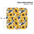 thumbnail image 2 of Lsque Blue Striped Sunflower Pattern 4" Drink Coasters Set of 4, PVC Leather Absorbent Coasters, Table Coaster Set Decorative Coffee Cup Coasters Housewarming Gift -Square, 2 of 6