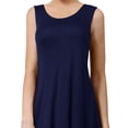 thumbnail image 3 of J. METHOD Women's Sleeveless Round Neck Flare Curved Hem Swing Tank Top Dress NEWDR61 Navy 2X, 3 of 5