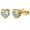 Gold, variant on Heart Earrings for Women by Ginger Lyne Gold Plated Sterling Silver Stud Solitaire Cubic Zirconia