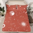 thumbnail image 2 of jejeloiu Galaxy Starry Sky Full Size Sheets,Constellation Pattern Bed Sheets,Brown White Sheet Sets For Girls Kids,Microfiber Bedroom Decor,4-Piece, 2 of 7